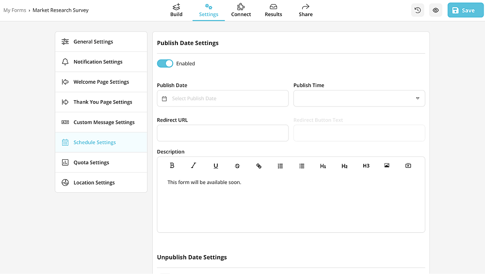 How to enable scheduling settings
