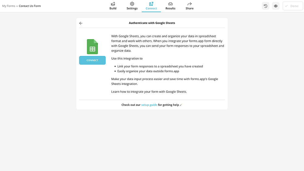 Connect to Google Sheets