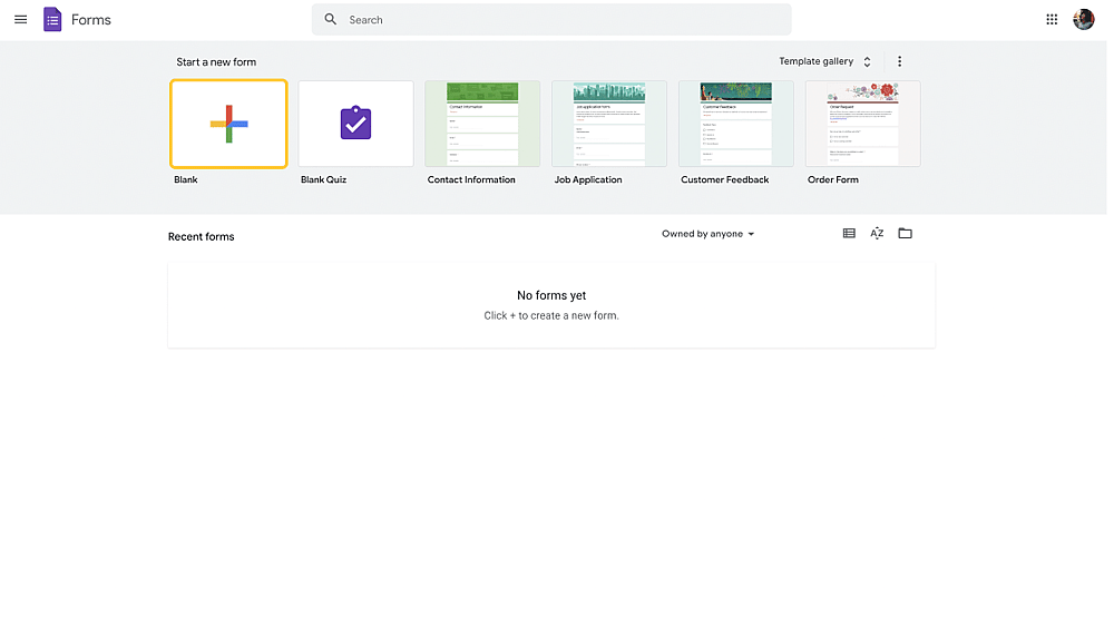 Create a form on Google Forms