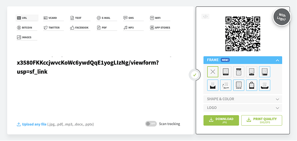 Use a QR code generator
