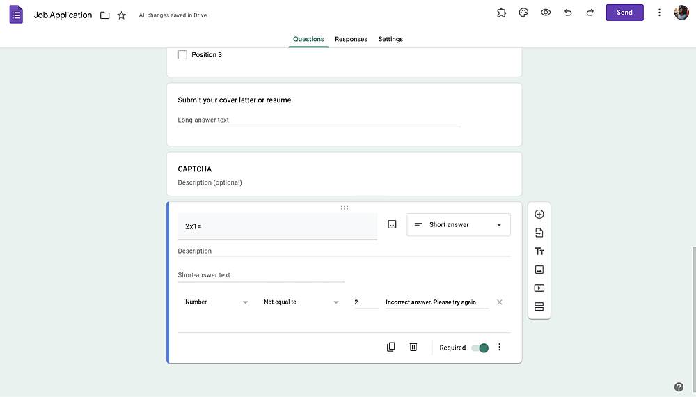 Adjust the response validation