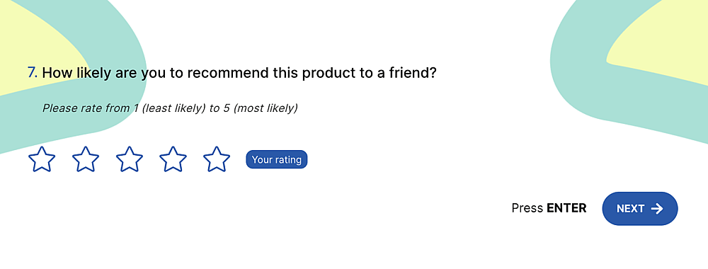 Rating question example