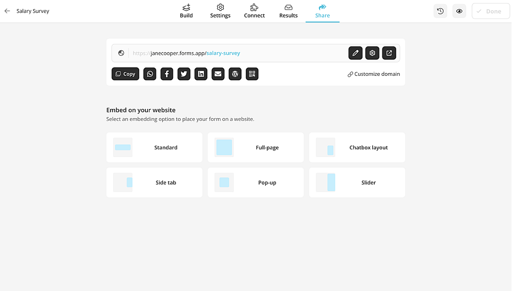 Customize, preview, and share your survey