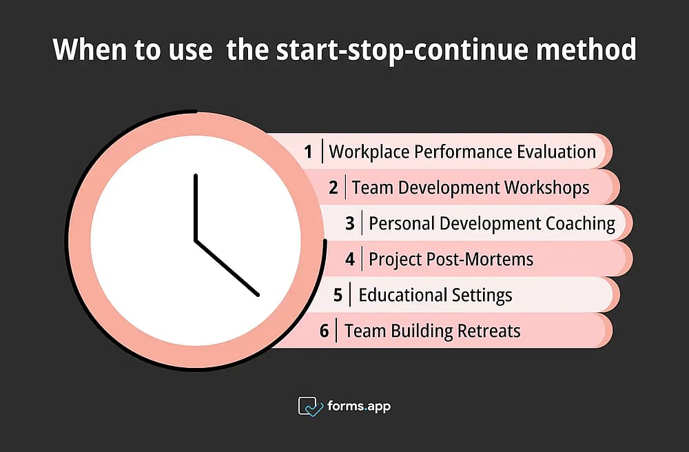 Right times to use the start-stop-continue method