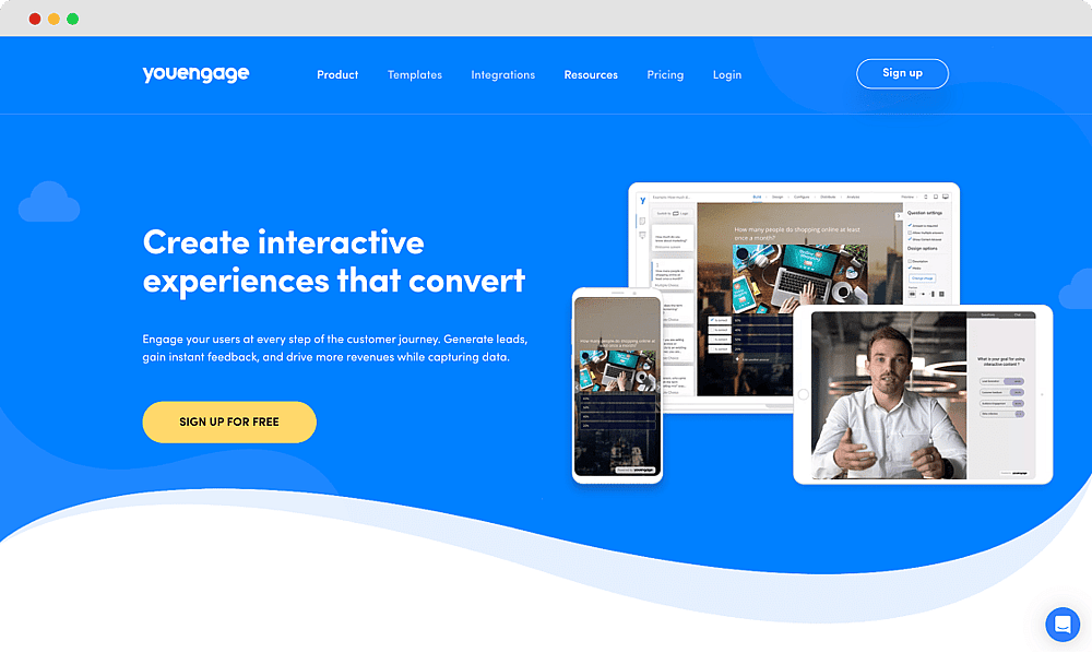 The homepage of youengage