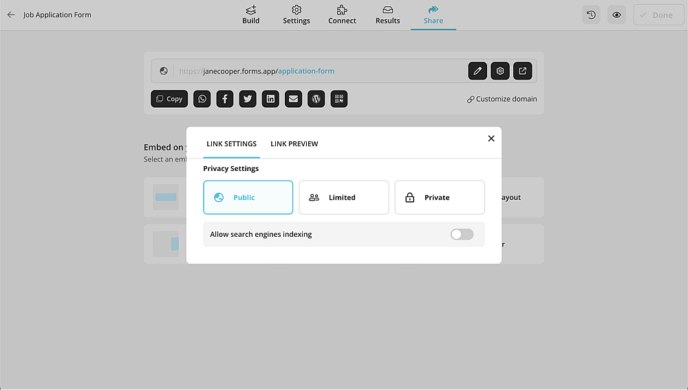 Change privacy settings