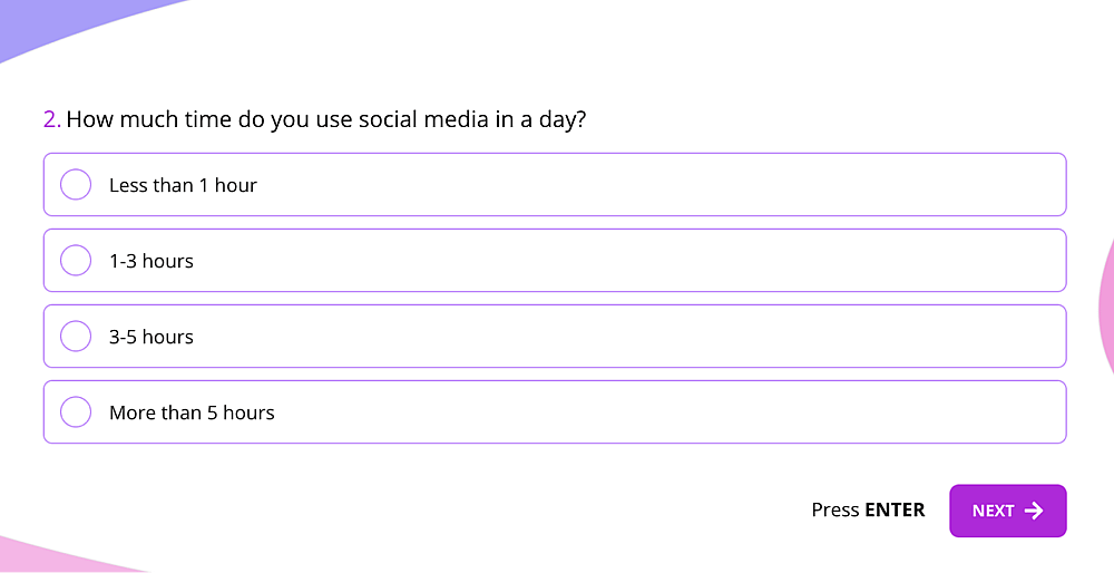 A nominal scale question example