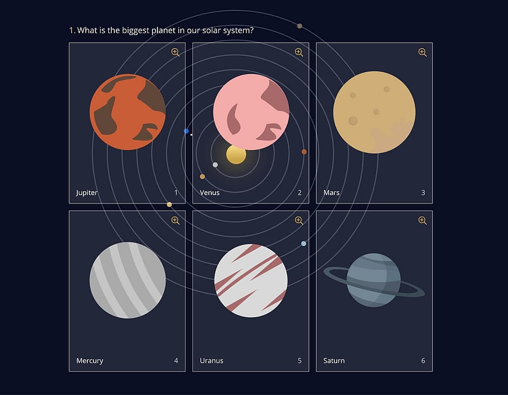 An image choice question sample