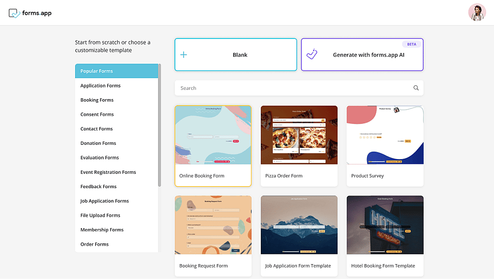 Choose a starting point for your mobile app survey