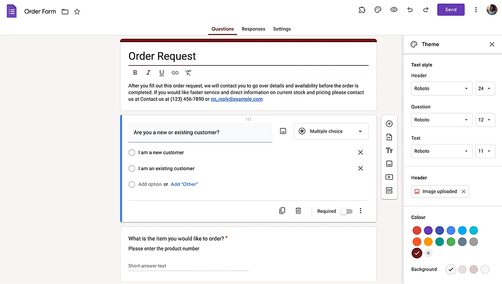 Customize the settings