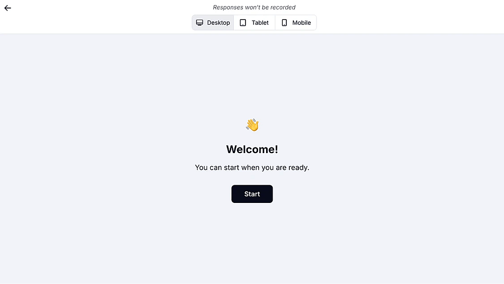An image showing the “Eye” icon that can help you open the Preview of your form to check how the Welcome Page looks