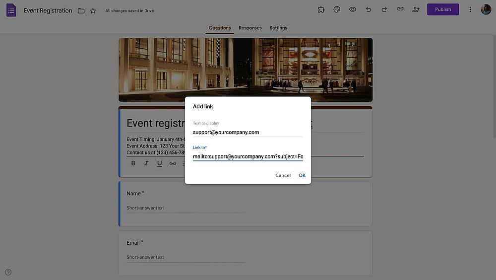 Adding subject and body text to email links