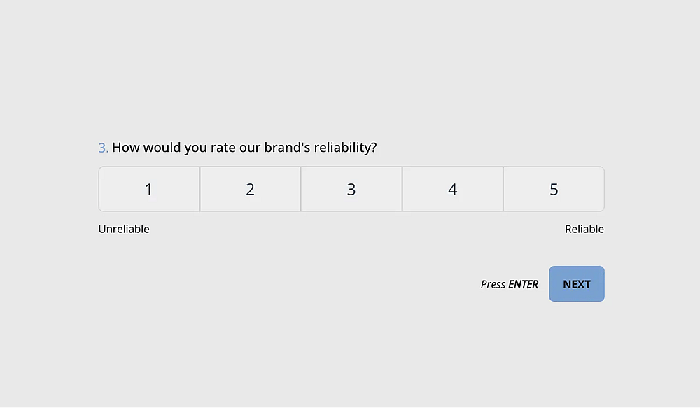An example Semantic differential question
