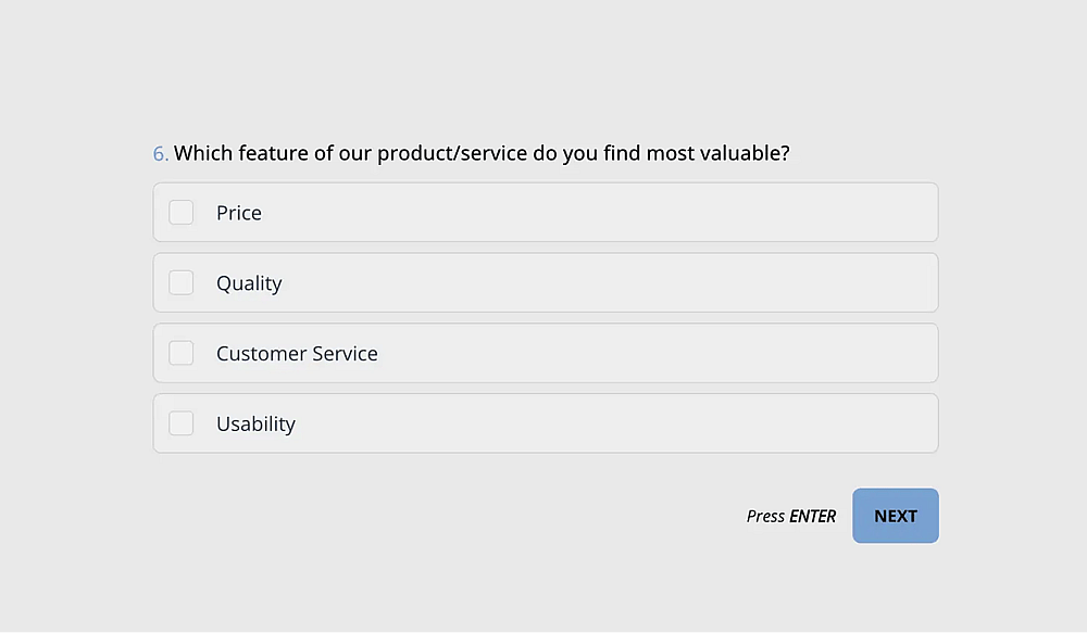 An example multiple choice question