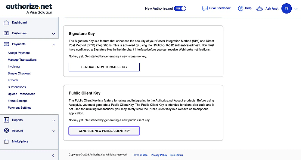 Image showing the Public Client Key