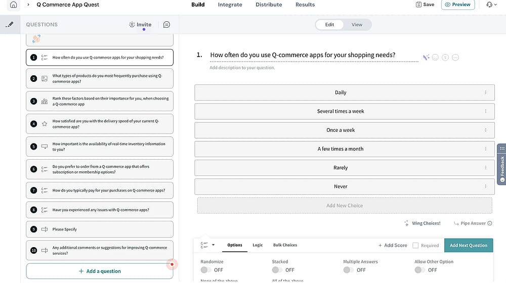 Workspace of SurveySparrow