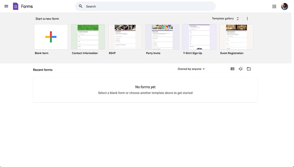 Melden Sie sich bei Google Forms an