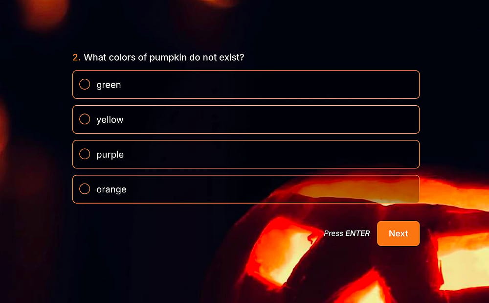 A quiz question about Halloween food