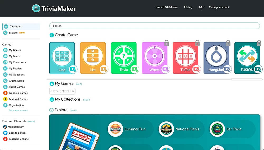 Workspace of TriviaMaker