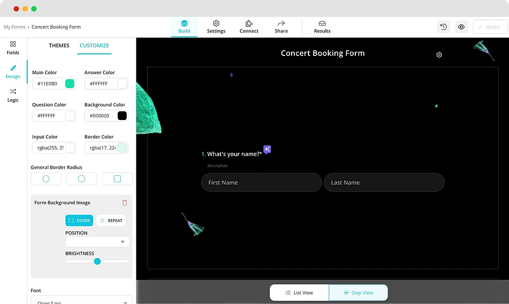Customizing the design of your form