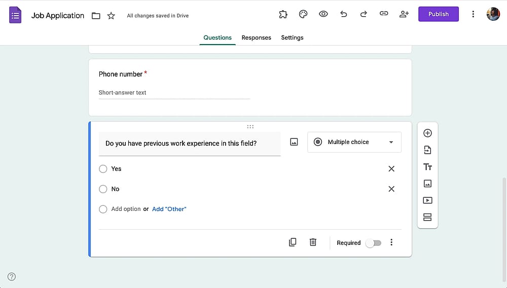 Google Forms’a soru ekleyin