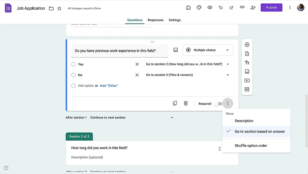 Google Forms’da koşullu sorular oluşturun