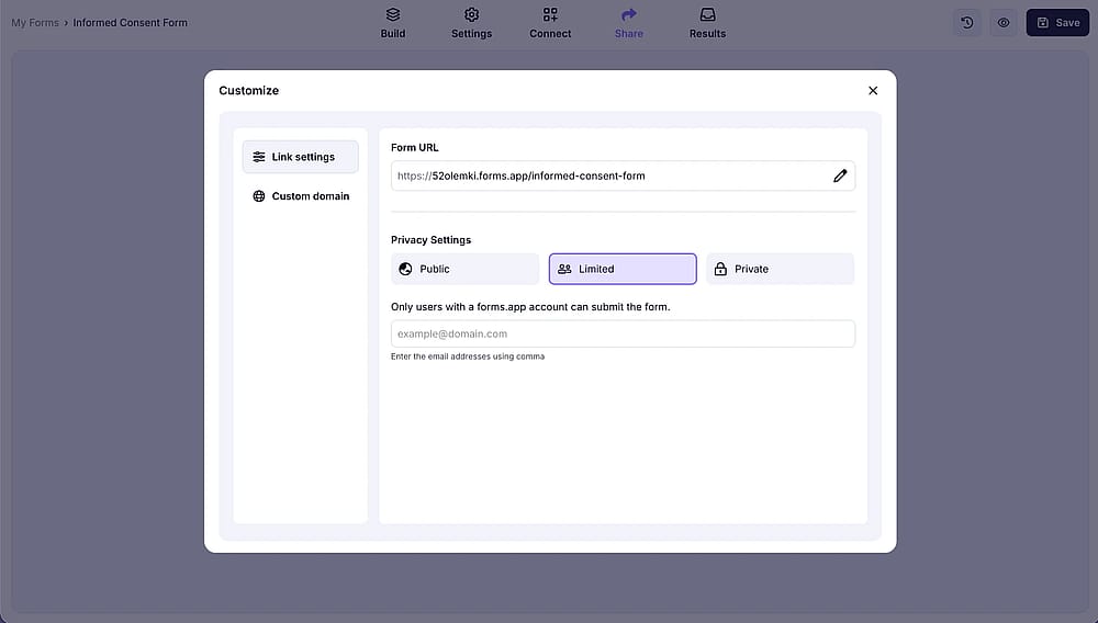 Customize the privacy settings