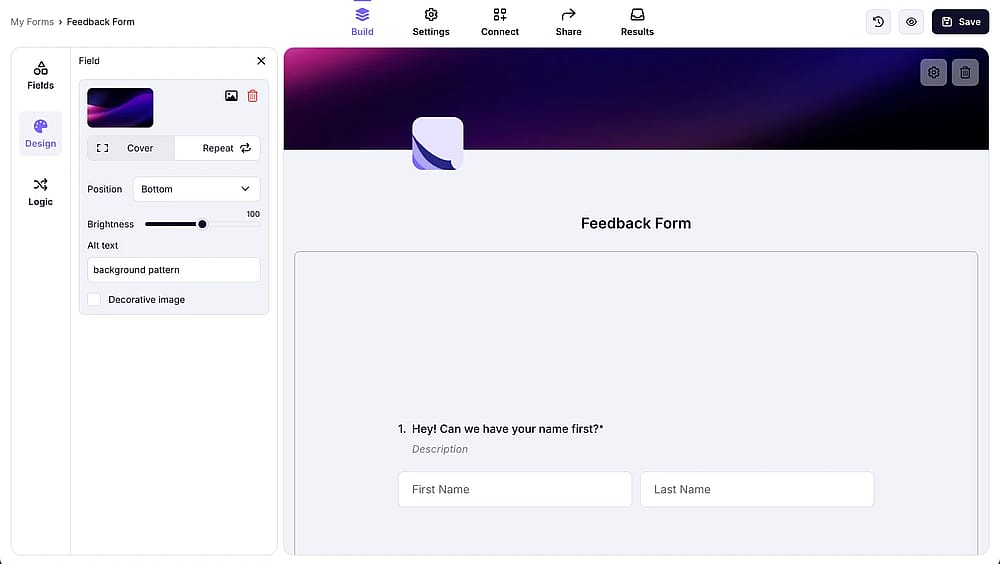 Add your own logo and cover