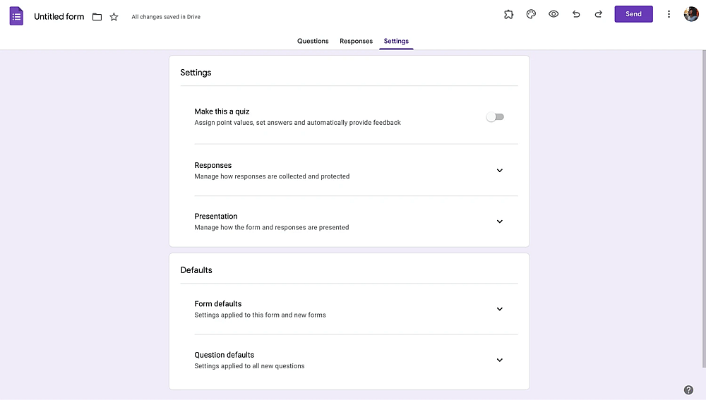 Customize the settings