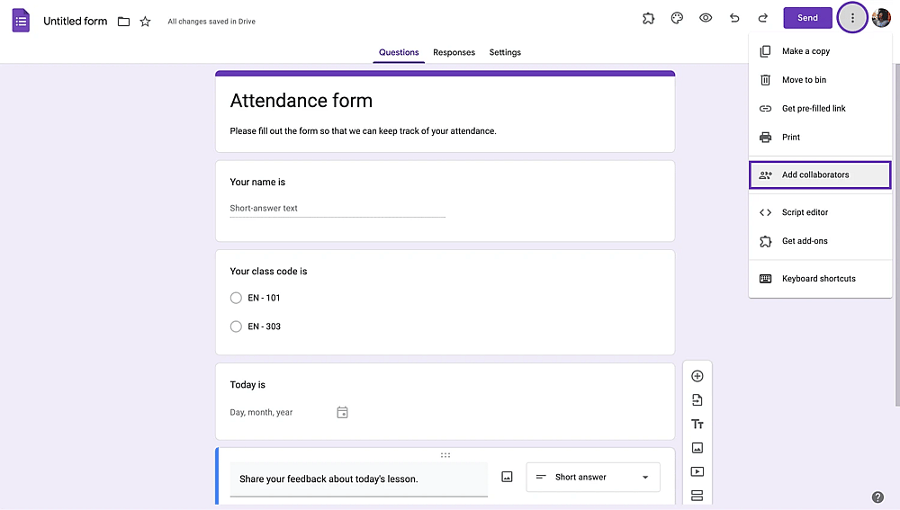 Add collaborators to share