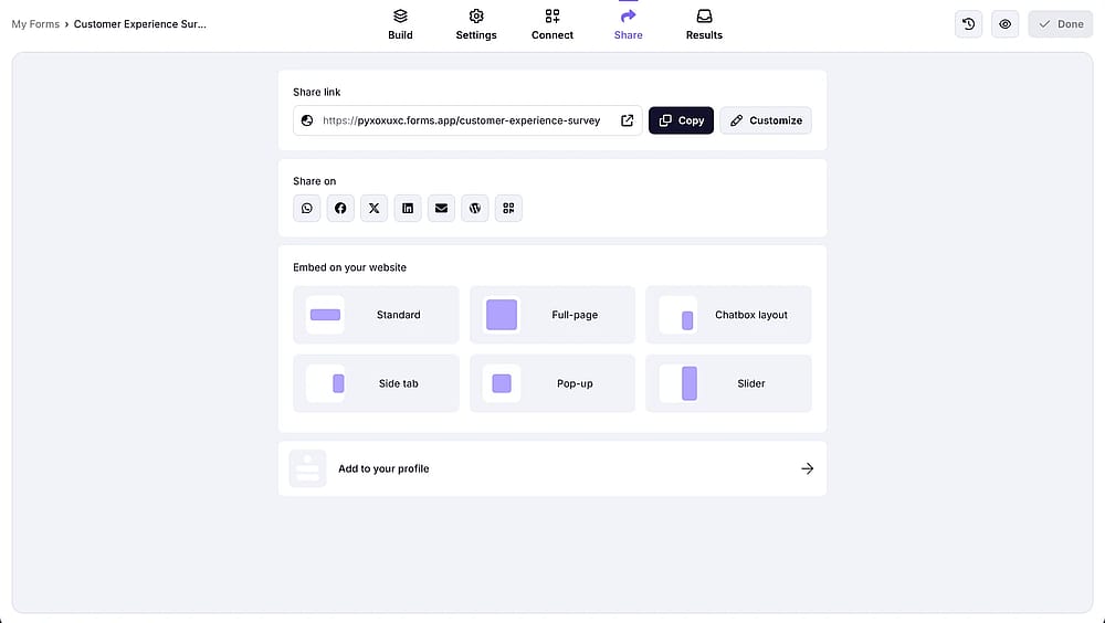 Share your survey