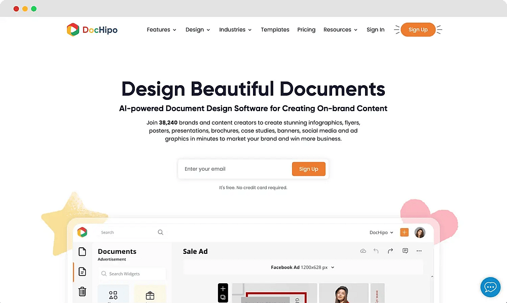 The homepage of DocHipo