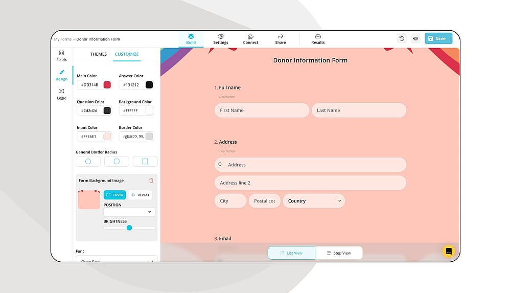 Change the design of your survey