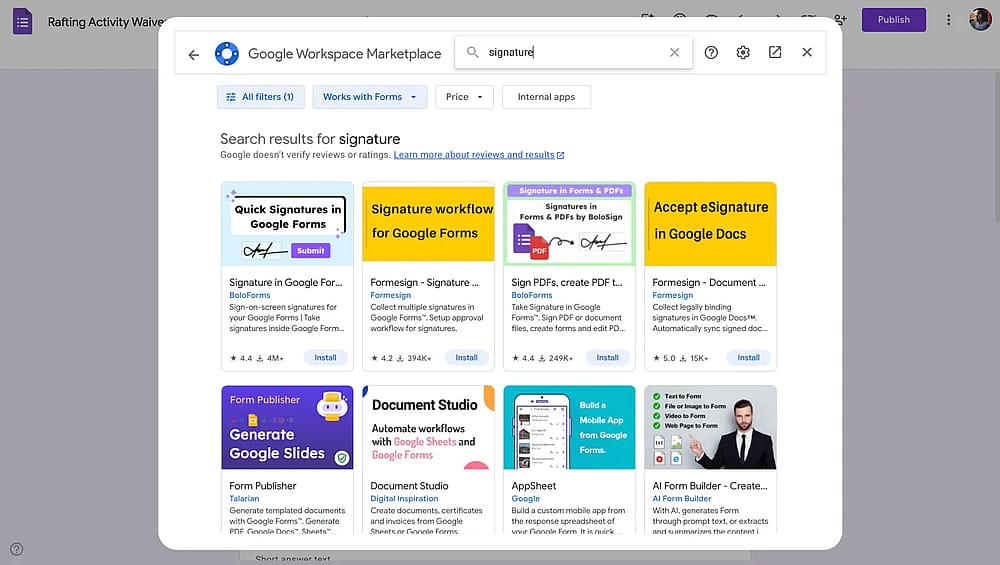 “Signature” add-ons on the Workspace Marketplace