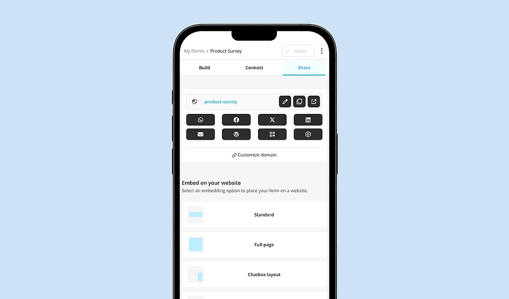 Partagez votre enquête mobile