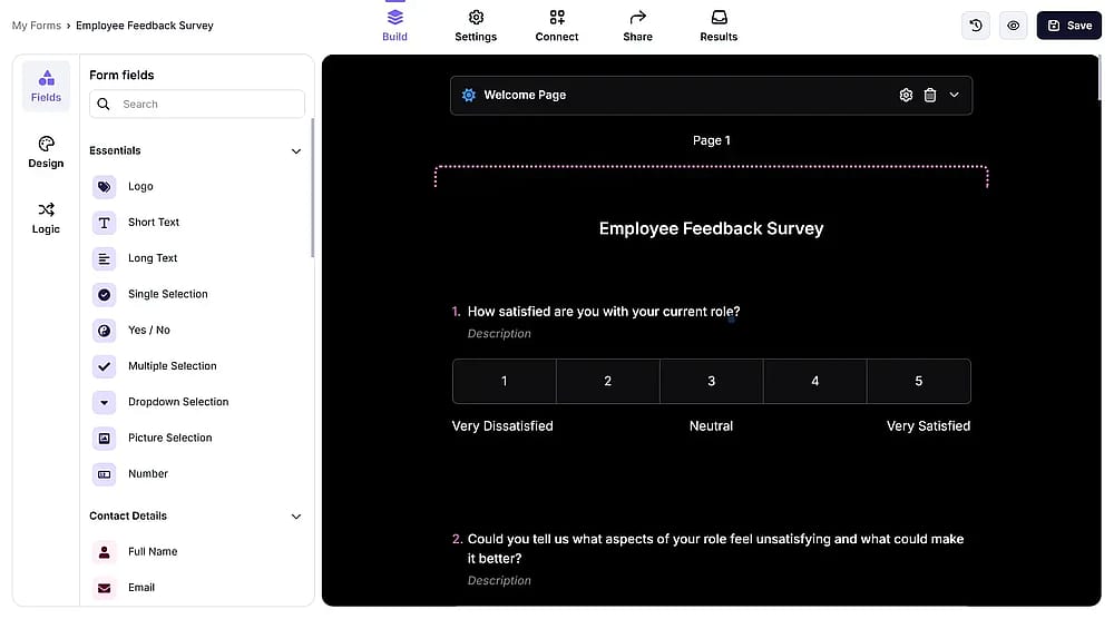Bearbeiten eines Formulars auf forms.app