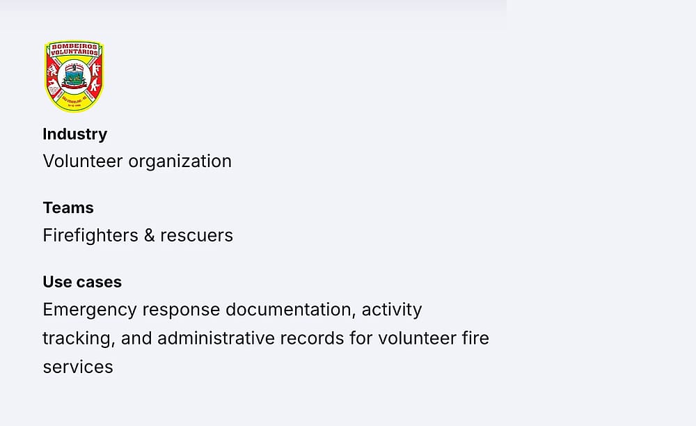 An example showing how forms.app is used by an organization