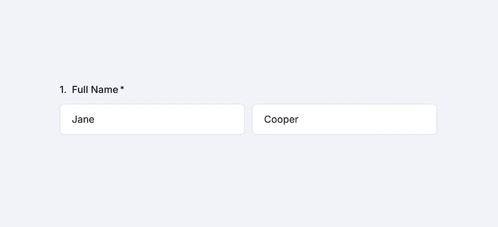 An image showing a filled example of the “Full Name” field