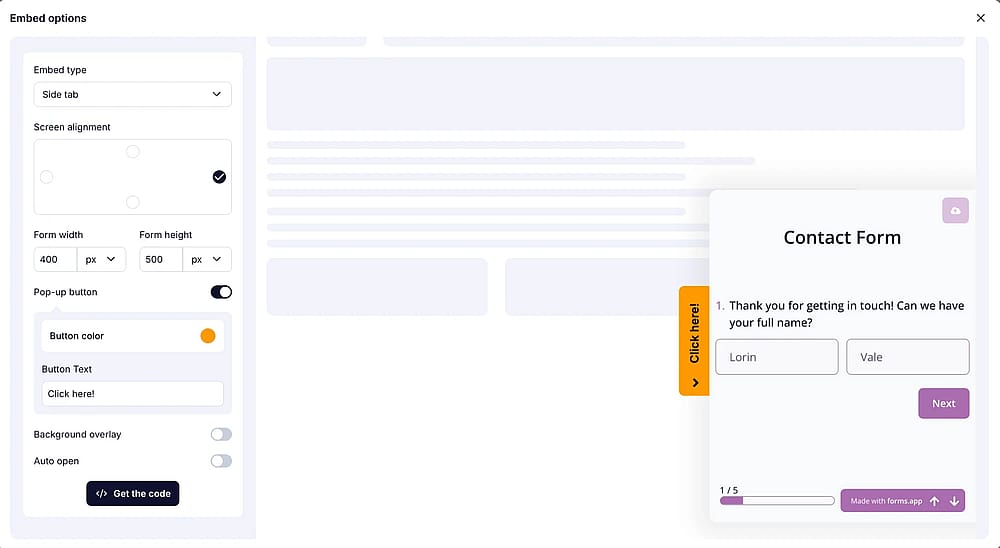 Embed your form
