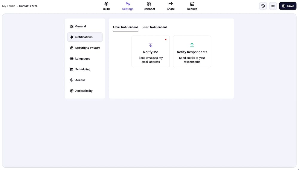 Adjust notification settings