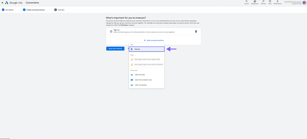 An image showing the “forms.app” option that appears in the dropdown menu