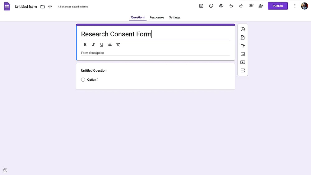 Einen Titel zum Google-Einwilligungsformular hinzufügen