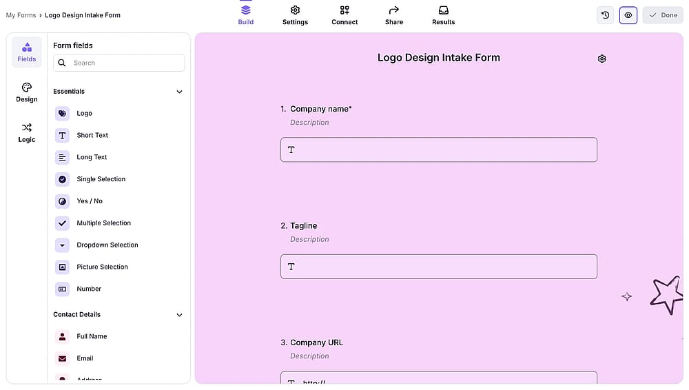 Das Vorschausymbol auf forms.app
