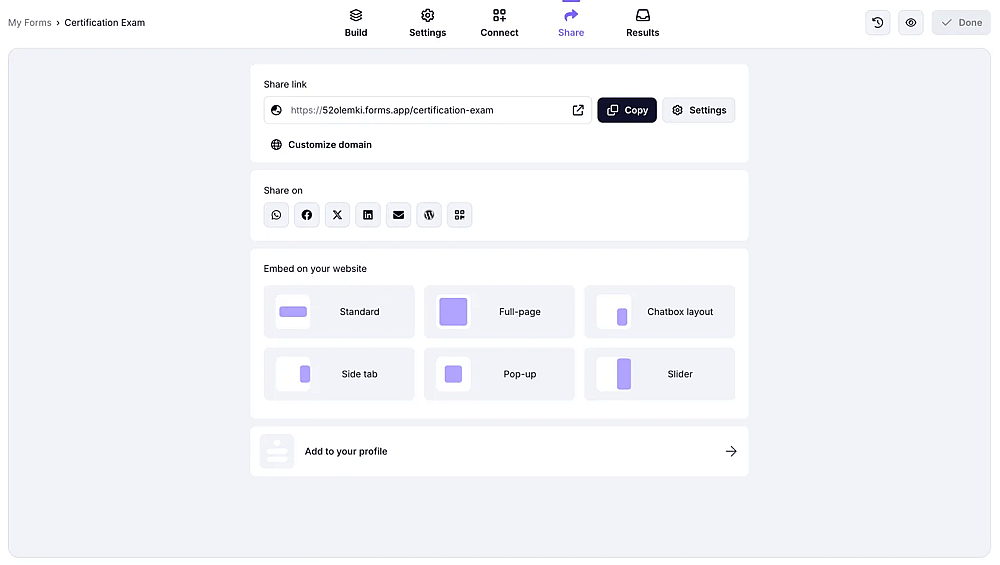 forms.app'in paylaşım sayfası