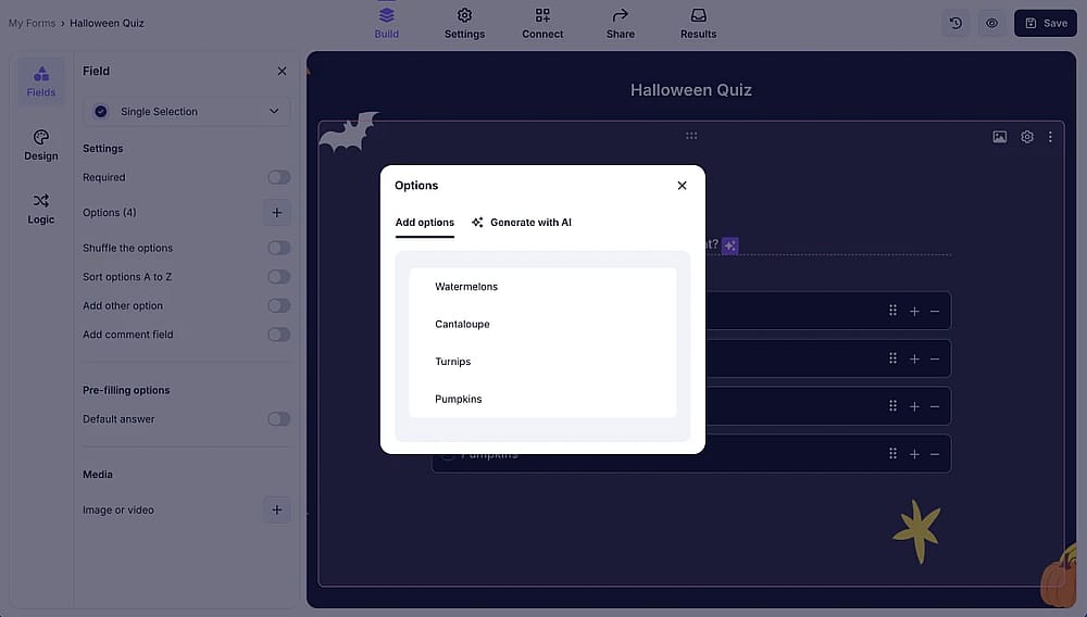 Edit the Halloween questions
