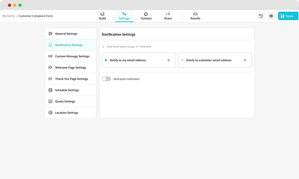 Customize the email notifications