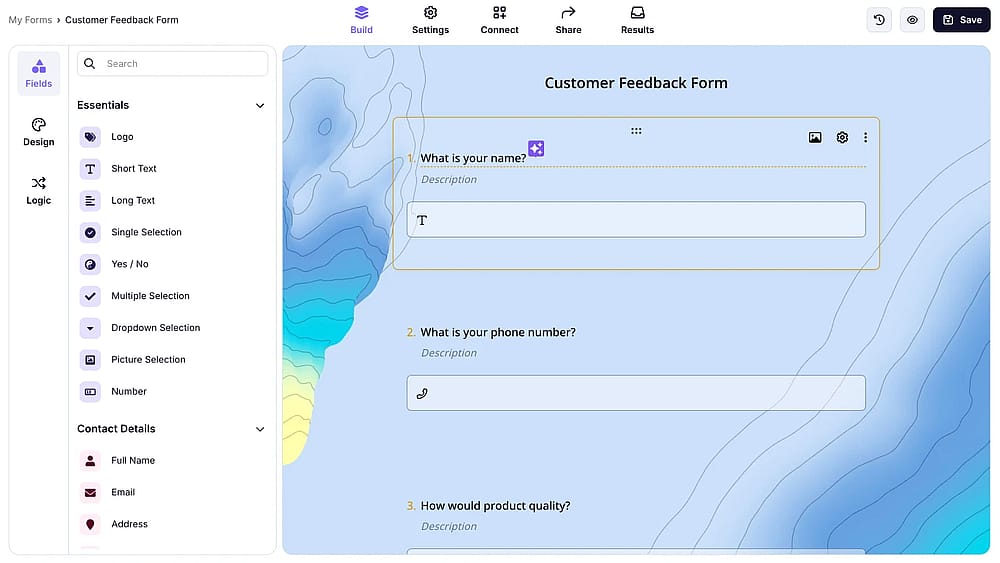 Add your customer feedback questions