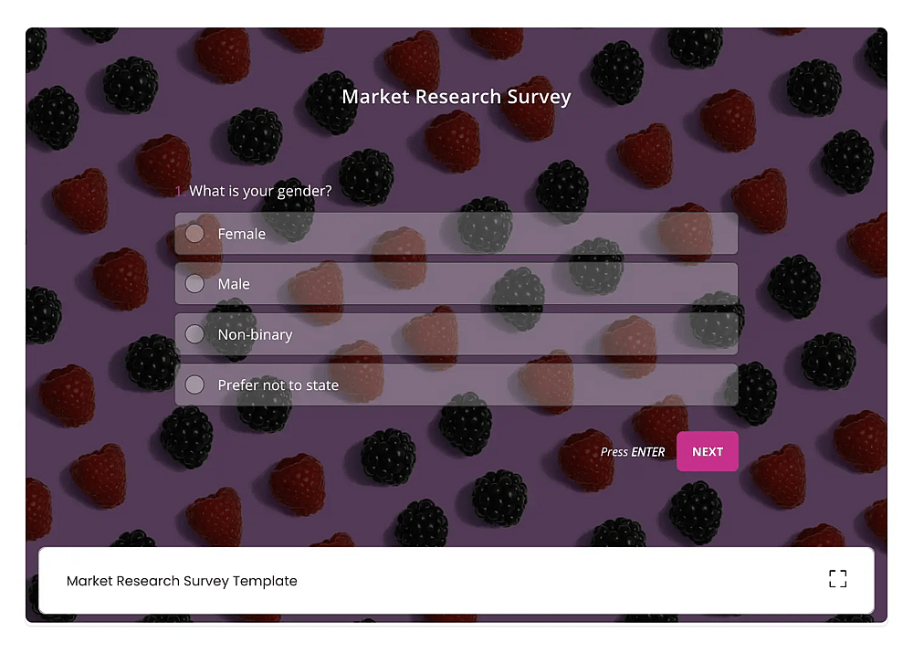 Market research survey template