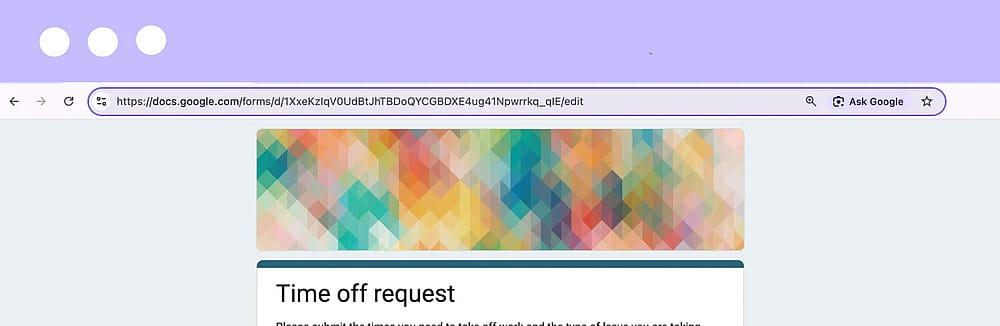 Copying the form's URL