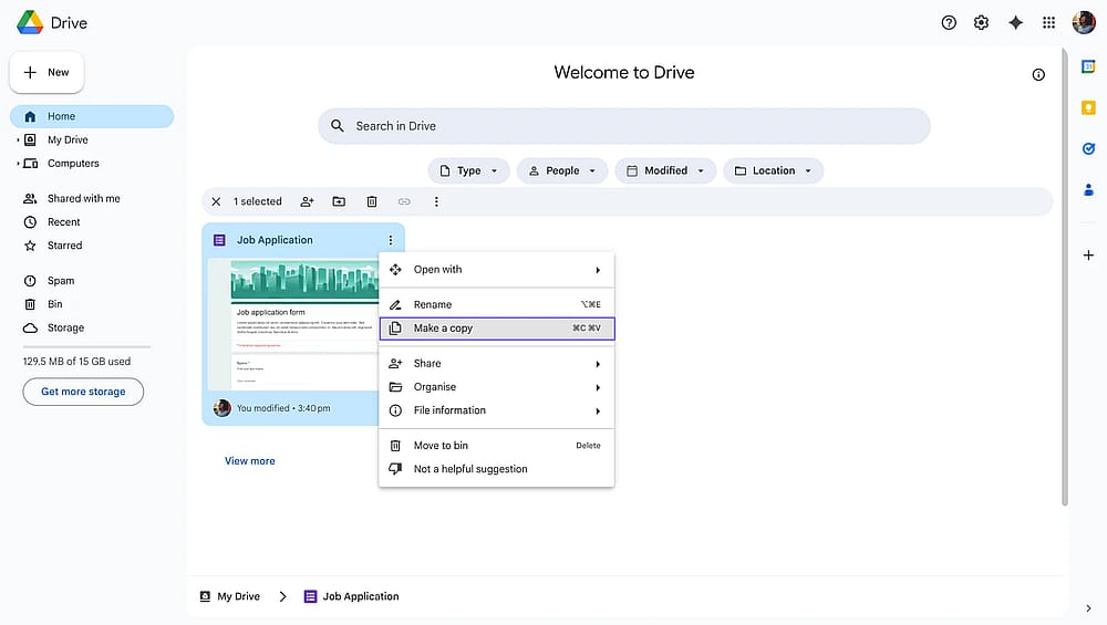 Making a Google Form copy within Google Drive